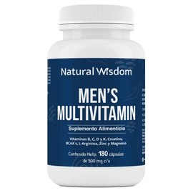 Multivitaminico Hombre Men´s Multivitamin para Performance Energia Vitalidad con 180 Capsulas | Adicionada con Vitaminas Creatina Arginina Zinc Magnes