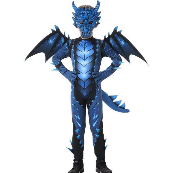 Dragon Costume Kids with Dinosaur Wings, Claw, Mask Set for