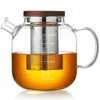 Tetera de vidrio con infusor y tapa, tetera de vidrio