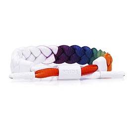 Rastaclat Braided Bracelet for Men and Women - Pride White/Rainbow Bracelet | Adjustable Stackable Bracelet Braided by Hand (Medium/Large)