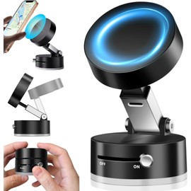 LONGLIV Soporte de Teléfono para Coche,Soporte de Teléfono Magnético al Vacío,Portátil Plegable,Retráctil y con Rotación de 360 Grados,Compatible con Todos los Teléfonos Móviles