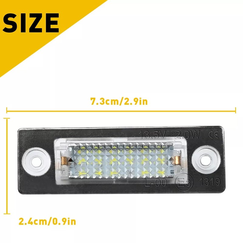 joonnair 2 x LED Number Plate Light for VW Caddy