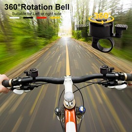 Ruayia Bicycle Bell Mountain Bike Retro Mini Bicycle Bell Cycling Bicycle Bell Crisp Sound 120 dB for Adults Children Boys Girls - Black