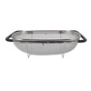 Over The Sink Colander Stainless Steel Telescopic Strainer Basket Rubber