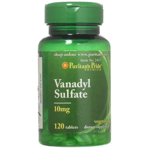 Puritan's Pride Vanadyl Sulfate 10 mg-120 Tablets