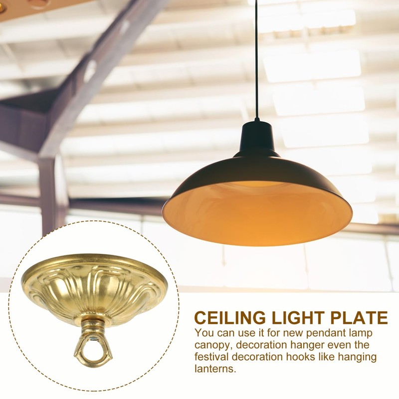 IMIKEYA Ceiling Canopy Vintage, Brass Chandelier Canopy Ceiling with Hooks,