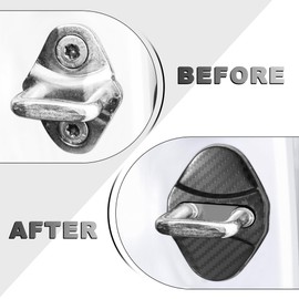 TOMALL 4 Pcs Car Door Lock Latches Covers Compatible with Jaguar XE/XF/XEL/XFL/E-PACE/F-PACE Auto Vehicle Specific Waterproof Stainless Steel Door Lock Protection Exterior Accessories (Carbon Fiber)