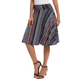 Urban CoCo Women's Ruched Waist Stretchy Flared Yoga Skirt High Waist Midi Skirt for Women (L, 12)