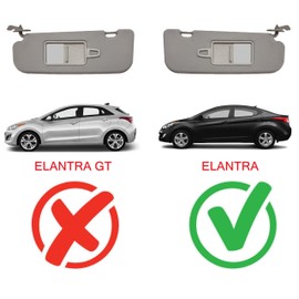 Sun Visor Fits for 2011-2015 Hyundai Elantra Gray Without Light OE Quality 2MPLASTIC (Pair)