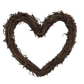 queenland Natural Grapevine Wreath Heart Shape Rustic DIY Wreath Crafts Base for Christmas Wreath Door Garland Wedding Party Home Decoration Hanging Wreath 10 inches