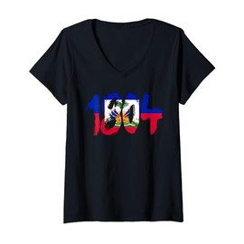 Womens 1804 Flag Haitian Revolution Haiti V-Neck T-Shirt