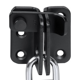 Mooche Shed Lock Gate Lock, Set with Padlock Door Bolt Lock, Gate Latch Tiny Padlock Hasp for Wooden Gates Garden Shed Cupboard Pet Cage, Matte Black（40MM）