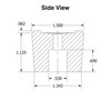 4 Large Cube Square Rubber Feet Bumpers - 1.125 H