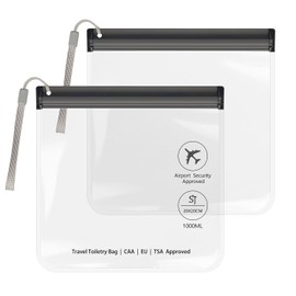 SLIJAR Transparent Toiletry Bag with Lanyard, clear