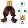 Short Curly Deep Brown Princess Costume Wig Set Red Brown