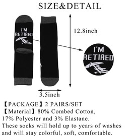 BDPWSS Retired Socks Funny Retirement Gift I'm Retired Do it yourself Gift Retirement Gift for Retired Friends Coworker (Retired Do it SockCA)