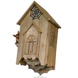 Wooden Castle Bat House with Gatehouse/Tower/Curtain Wall Design, Large Ventilated 2/3 Chamber Bat Box, Ideal for Outdoor Bat Attraction, Easy to Hang (Brown, Gatehouse - 3 Chamber)