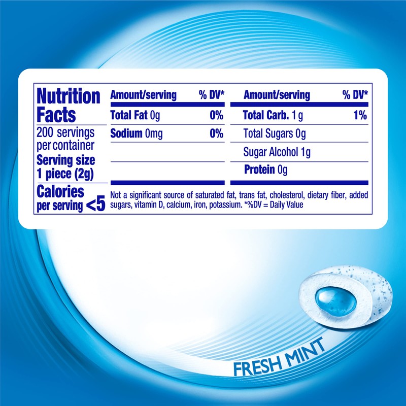 Mentos Pure Fresh Sugar-Free Chewing Gum with Xylitol, Fresh Mint,