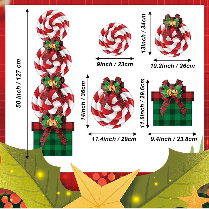 Christmas Candy Decorations Outdoor 50In Peppermint Xmas Yard Stakes Giant