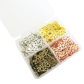 WAY DENG Number Charm 2025 New Year Pendant Bracelet Earring Keychain Jewelry Making Crafts Mix Metal Alloy 200 pcs Set 14x9mm, Metal, No Gemstone