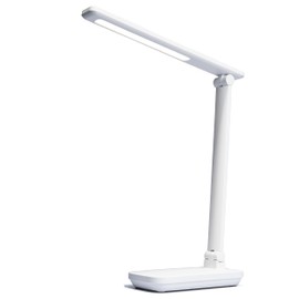 einlicht PULT LED Desk Lamp, Touch Dimmable Desk Light, Wireless, 400 Lumens, Reading Lamp, Adjustable Bedside Lamp, Neutral White, 4000 K, 34 cm High, USB-C Charging, White