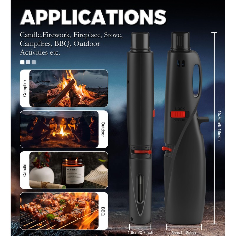 Samniu 4 Pack of Butane Torch Lighter, Windproof & Refillable,