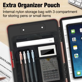 Sooez Toughest Clipboard with Storage, Internal Pen Pouch Included, Letter/ A4 Size, Shockproof Heavy Duty Plastic Clip Boards 8.5x11”, High Capacity Clipboards Box Case for Contractor Trucker Driver