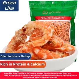 Greenlike Premium Dried Louisiana Shrimp 6oz - Approx. 280 Pieces,, Wild-Caught Shrimps, Rich in Protein & Calcium, Dehydrated Shrimp for Seafood Salad, Soups, Snacks, Ramen Toppings, Non-GMO, MSG-Free