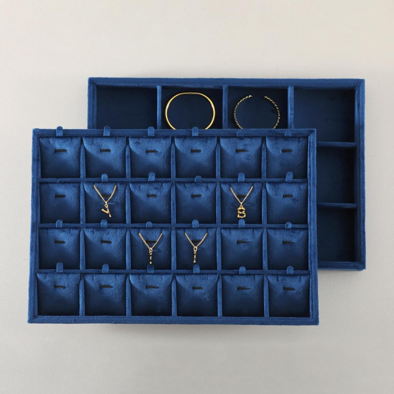 Yinbeini Necklace Display Tray, Velvet Jewelry Organizer, Premium Pendant Display,Luxury