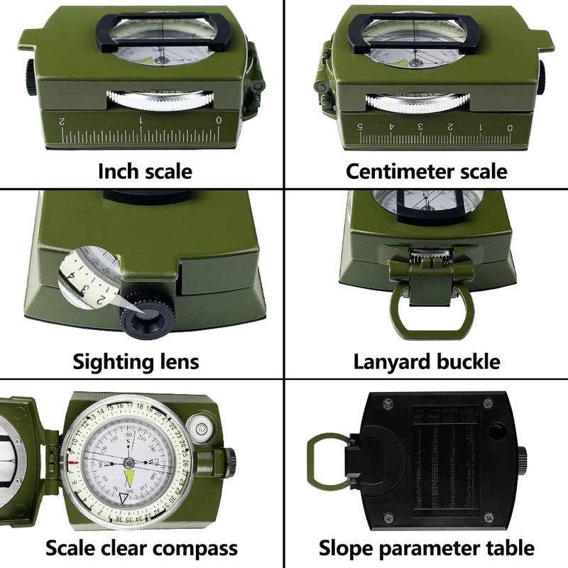 Gvolatee Compass Military Marching Compass with Bag for Camping, Hiking,