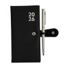2026 Slim Soft Touch Faux Leather Desk Diary & Pen