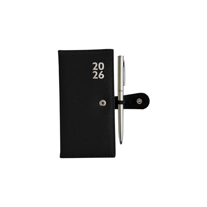 2026 Slim Soft Touch Faux Leather Desk Diary & Pen