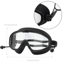 Schwimmbrille und Badekappe Set, Schwarz und Weiß, Integrierte Ohrstöpsel, Anti-Beschlag und Wasserdicht, Silikon-Komfort für Schwimmtraining und Freizeit Erwachsene