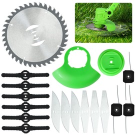 Kuaman 18 Pcs Cordless Strimmer Blades Replacement Accessories, Grass Strimmers Metal Blades Set, Spare Garden Strimmer Blades, Stainless Steel Blades for Mowing Lawns