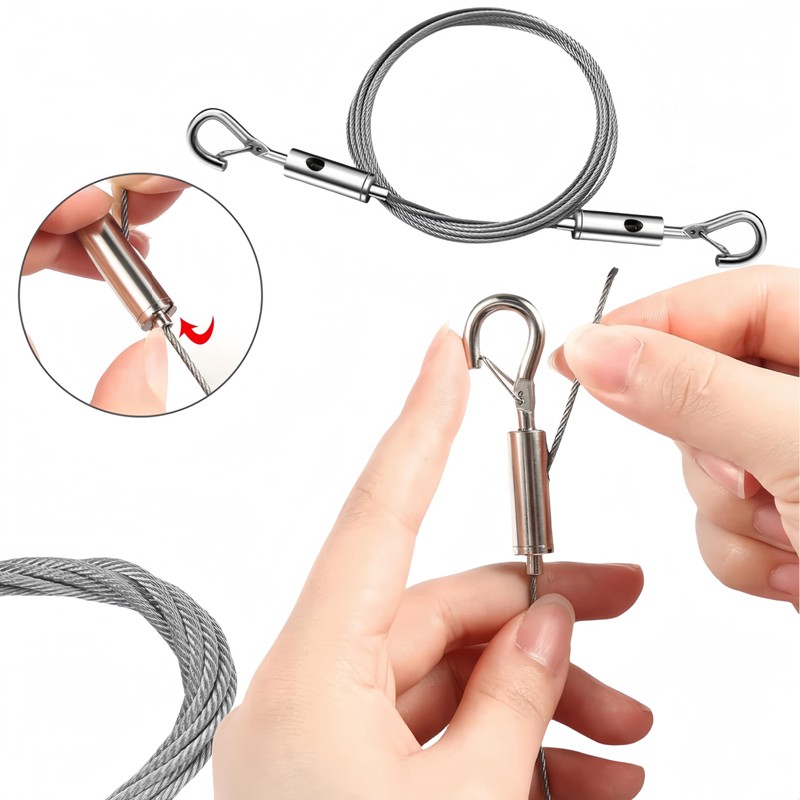Set of 4 Adjustable Stainless Steel Wire, Drop Prevention Wire