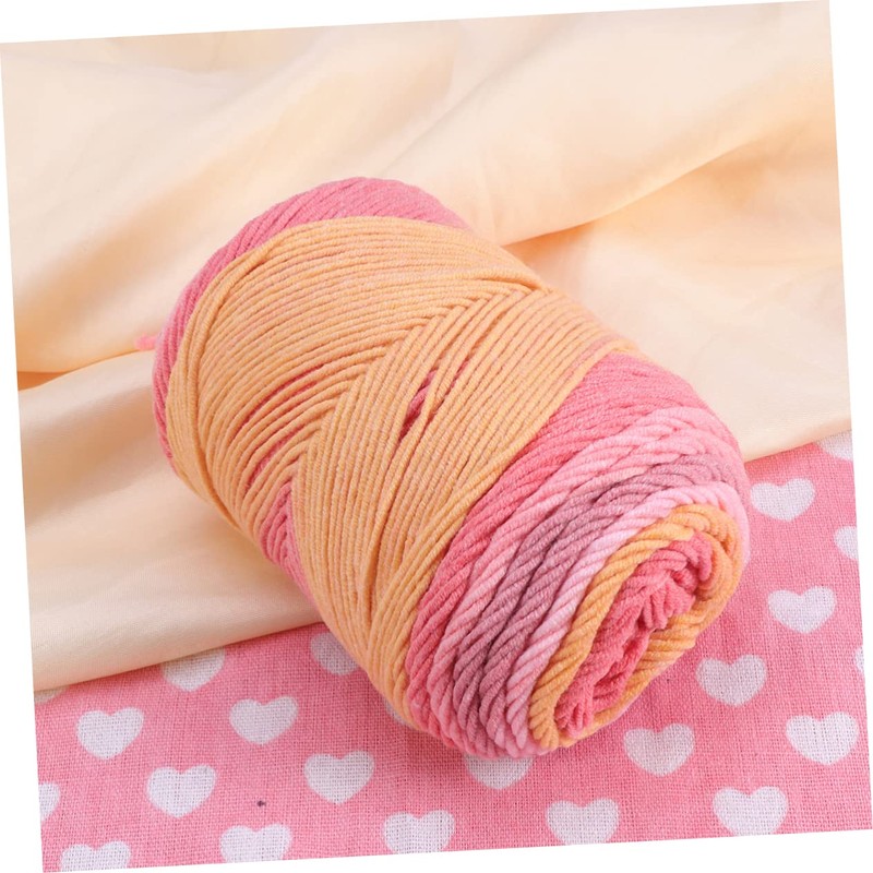 TEHAUX 1roll Rainbow Woolen Yarn Thick Knitting Yarn for DIY