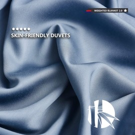 YnM Bamboo Duvet Cover for Weighted Blankets (Blue Grey, 152CM x 203CM)