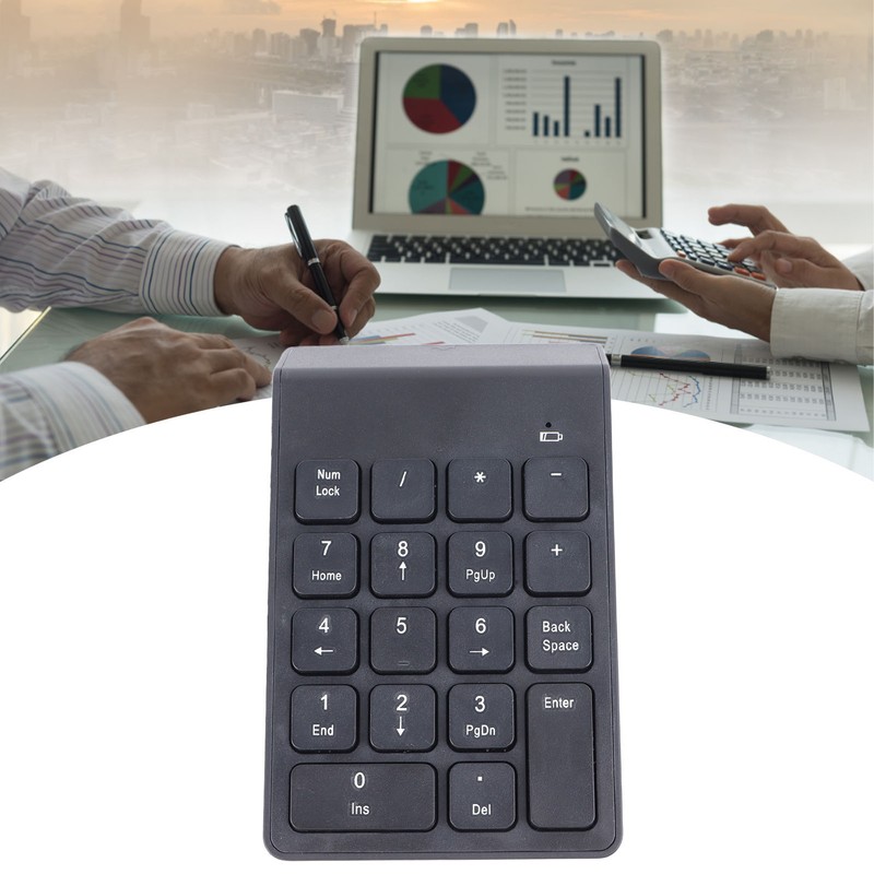 Wireless Number Pad BT5.0 Black 18 Keys Battery Powered Widely