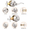 Probrico Door Handle and Double Cylinder Deadbolt Set,Satin Nickel Reverisble