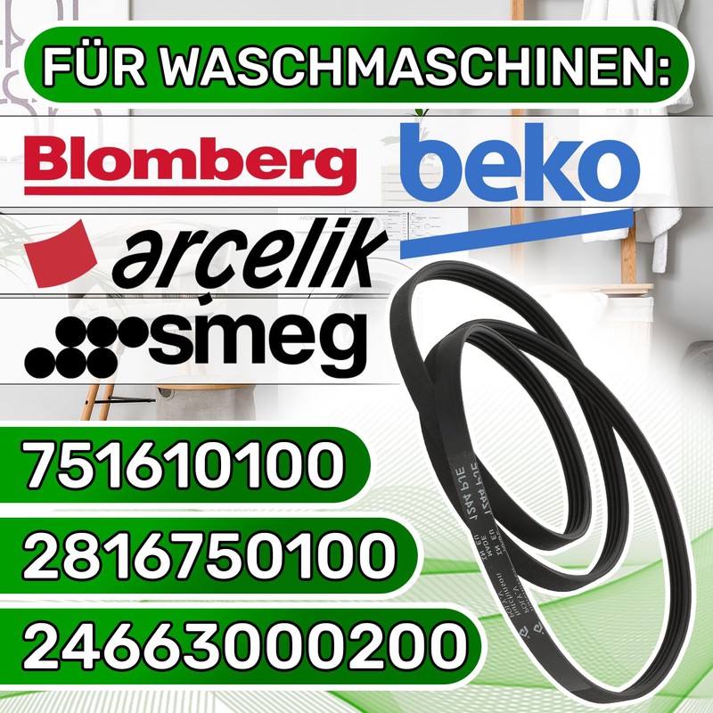 V-belt washing machine for drum Poly-V 1244 PJE 4 with