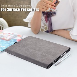 xisiciao - Funda para Surface Pro 7 Plus/Pro 7 / Pro 6 / Pro 5 / Pro 4 con soporte para lápiz óptico, funda delgada de poliéster de ángulo múltiple y ligera, compatible con teclado tipo cubierta