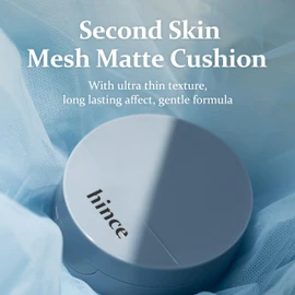 HINCE hince Second Skin Mesh Matte Cushion - 12g, Natural Coverage, Semi Matte Finish, Flawless Coverage, 24hr Long Lasting, Korean Cushion Foundation, Blue Cushion (PORCELAIN, 17)