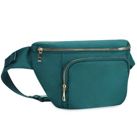 Bum Bag with Extender Strap Ladies Fanny Waist Pack with Three Pockets Waist Bag Women Large Capacity for Fashion Travel Dog Walking Hiking, Teal