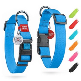 WAUDOG Dog Collar Waterproof Adjustable Dog Collar Large Dog Collar Small Dog Collars & Puppy Collar with Plastic Clasp