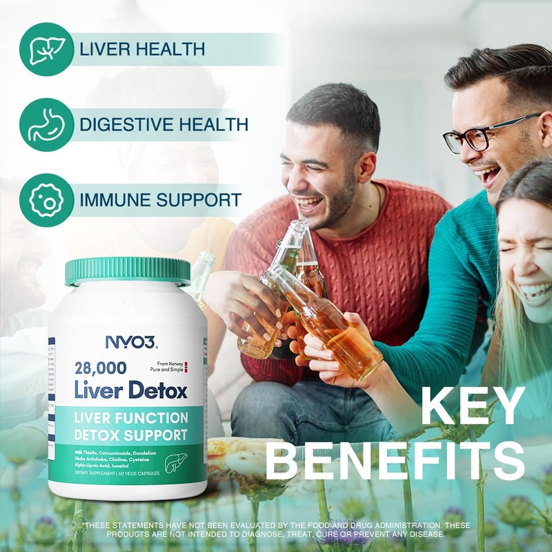 NYO3 Milk Thistle 200mg Liver Detox Supplement with Dandelion Root