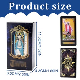 HQRKOTM 78 Tarot Cards with Guide, Holographic Tarot Cards Deck Future Game with Colourful Box for Beginners and Professional Players - Tarot Cards English, a