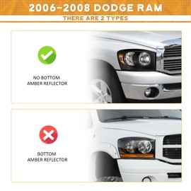 WEELMOTO Headlights for 2006-2008 Dodge Ram 1500 2500 3500 Replacement for 2009 Dodge Ram 2500/3500 Old Body Style Black Housing