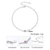 Alexandrite Anklets for Birthday, 925 Sterling SIlver 3mm Figaro Chain