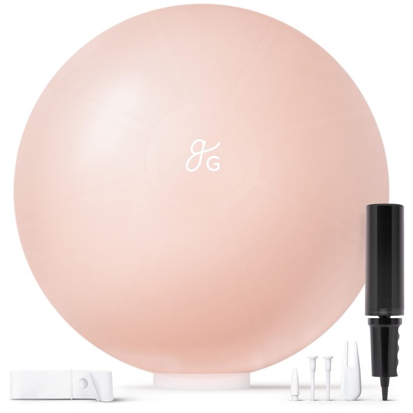 Greater Goods Exercise Ball - Yoga Ball for Working Out, Balance, Stability, and Pregnancy, Blush Pink, 75cm