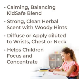 Plant Therapy KidSafe Study Time Essential Oil Blend for Focus, Mind Calming, Concentration Blend for Kids 100% Pure, Pre-Diluted Roll-On, Natural Aromatherapy, Therapeutic Grade 10 mL (1/3 oz)
